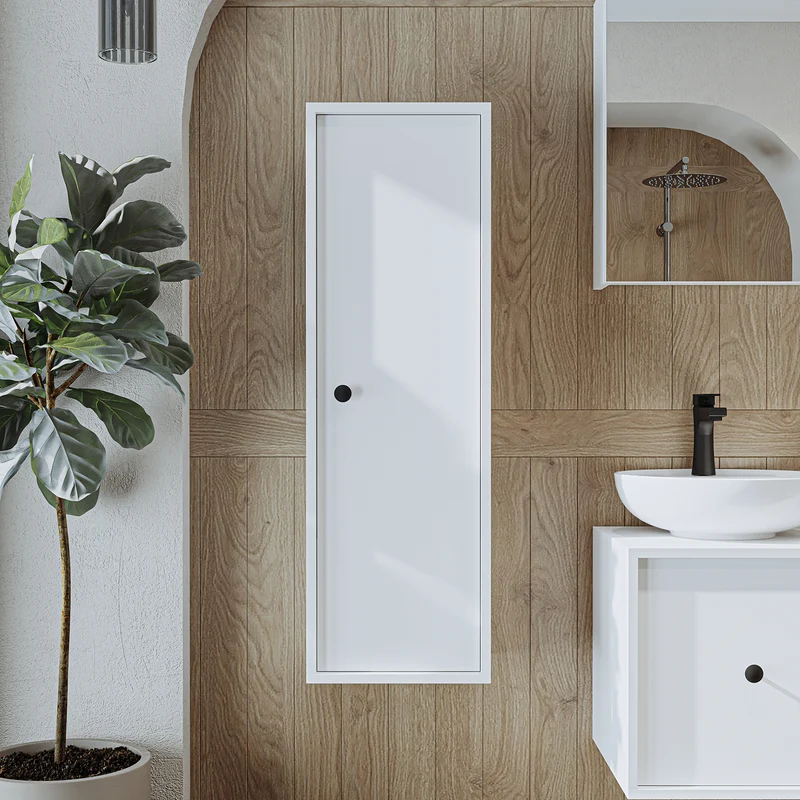 Roomart Badmöbel-Set GUSTO 105 cm, 4-teilig mit Keramik-Waschbecken und Spiegelschrank in 2 Farben