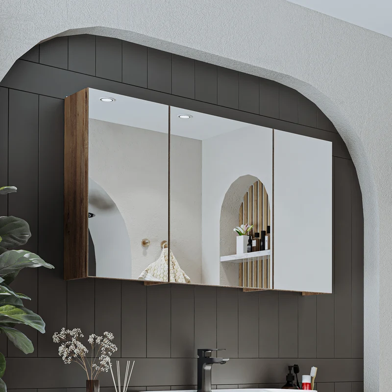 Roomart Badmöbel-Set GUSTO 105 cm, 4-teilig mit Keramik-Waschbecken und Spiegelschrank in 2 Farben