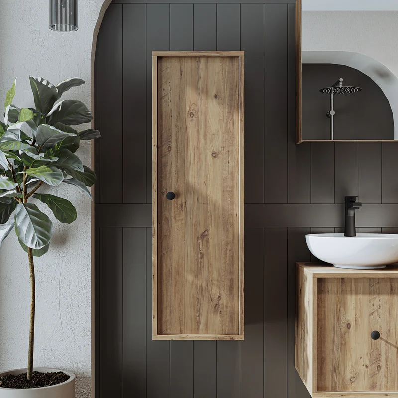 Roomart Badmöbel-Set GUSTO 105 cm, 4-teilig mit Keramik-Waschbecken und Spiegelschrank in 2 Farben