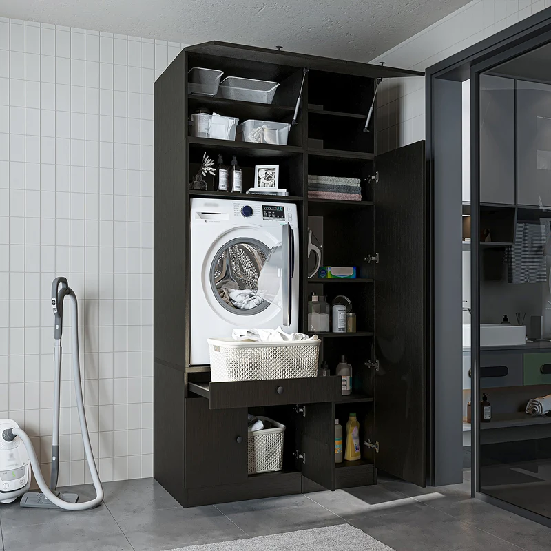 Roomart Waschmaschinenschrank SERIE 1, 112 cm, mit Hochschrank und Ausziehbrett, in 3 Farben