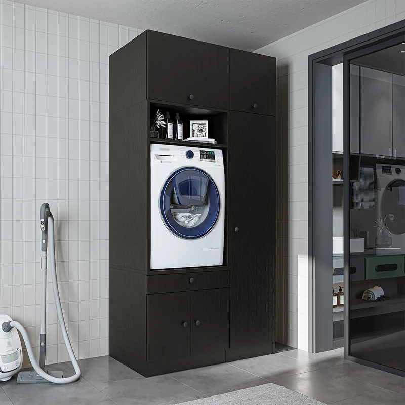 Roomart Waschmaschinenschrank SERIE 1, 112 cm, mit Hochschrank und Ausziehbrett, in 3 Farben