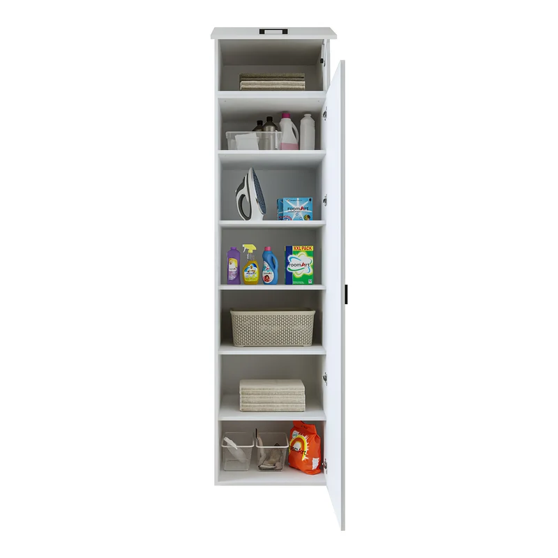 Roomart Hochschrank 60 cm für Waschküche, 205 cm hoch, Soft-Close, in 3 Farben