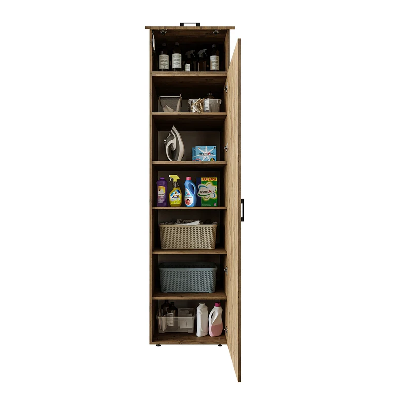 Roomart Hochschrank 60 cm für Waschküche, 205 cm hoch, Soft-Close, in 3 Farben