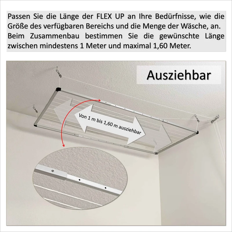 DRY-SMART FLEX UP – Ausziehbarer Wäschetrockner für die Decke