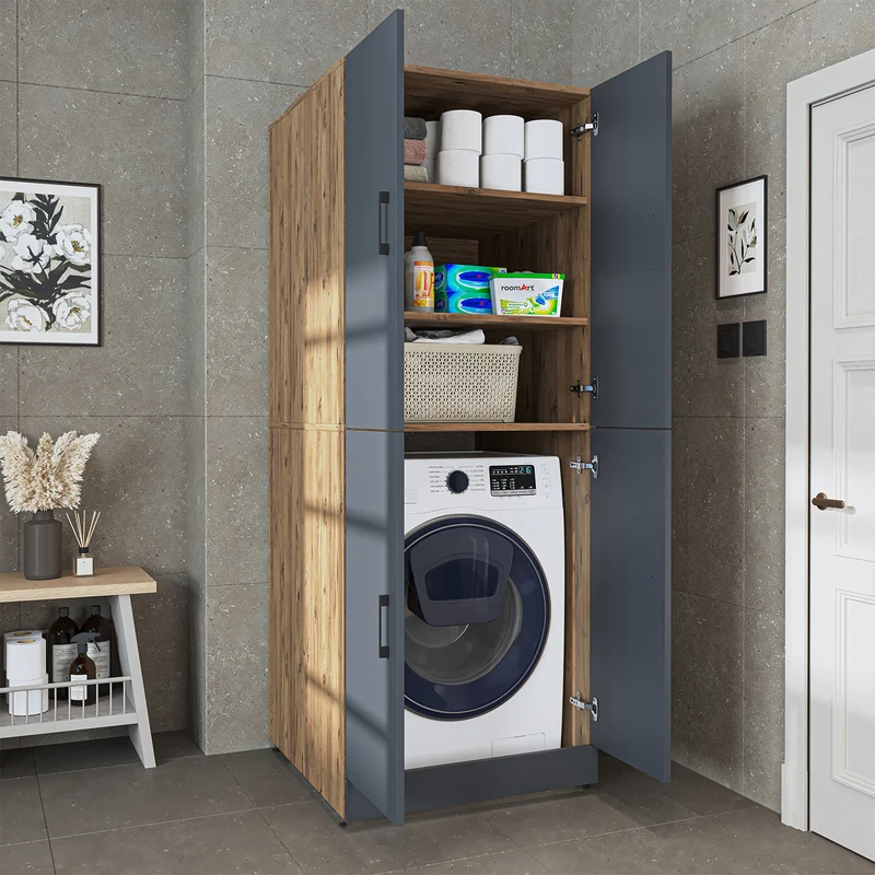 Roomart Waschmaschinenschrank DORA-II, 70 cm, für Waschmaschine und Trockner, in 5 Farben