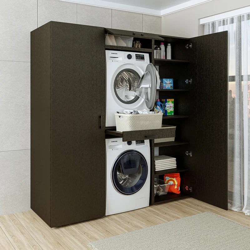 Roomart Waschmaschinenschrank DUO-I, 187 cm, Schrankwand mit zwei Hochschränken, in 3 Farben