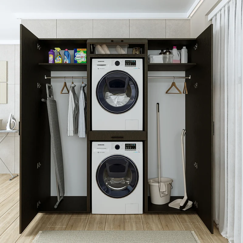 Roomart Waschmaschinenschrank DUO-I, 187 cm, Schrankwand mit zwei Hochschränken, in 3 Farben