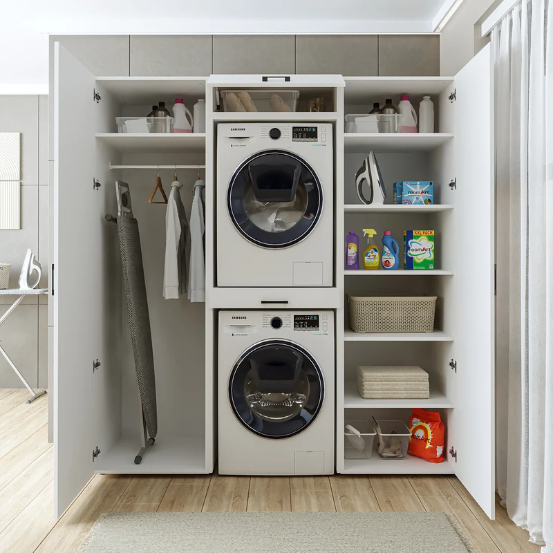 Roomart Waschmaschinenschrank DUO-I, 187 cm, Schrankwand mit zwei Hochschränken, in 3 Farben