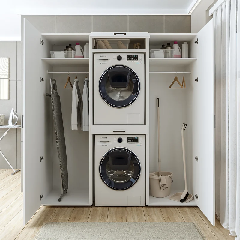 Roomart Waschmaschinenschrank DUO-I, 187 cm, Schrankwand mit zwei Hochschränken, in 3 Farben
