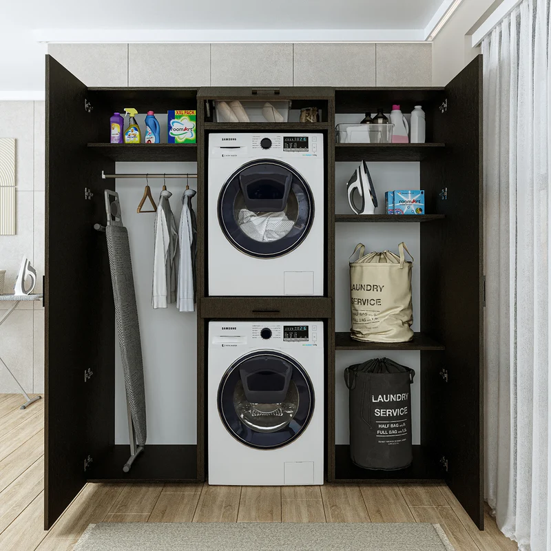 Roomart Waschmaschinenschrank DUO-I, 187 cm, Schrankwand mit zwei Hochschränken, in 3 Farben