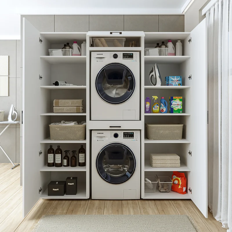 Roomart Waschmaschinenschrank DUO-I, 187 cm, Schrankwand mit zwei Hochschränken, in 3 Farben