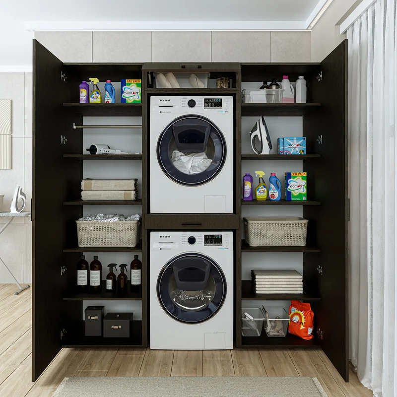 Roomart Waschmaschinenschrank DUO-I, 187 cm, Schrankwand mit zwei Hochschränken, in 3 Farben