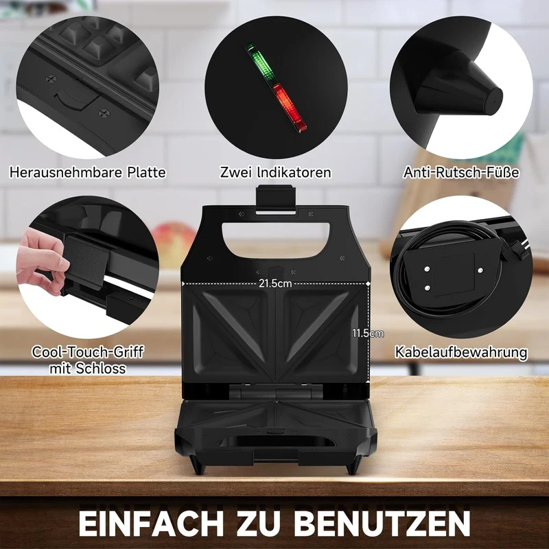 HOMELUX 3-in-1 Sandwichtoaster & Waffeleisen