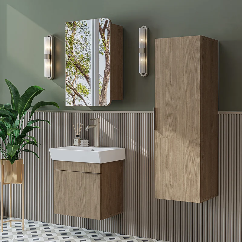 Roomart Badmöbel-Set LYCIA, 50 cm, 4-teilig mit Keramikbecken, in 4 Farben