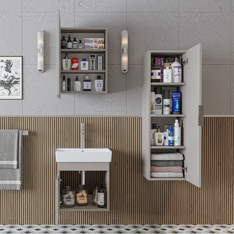 Roomart Badmöbel-Set LYCIA, 50 cm, 4-teilig mit Keramikbecken, in 4 Farben