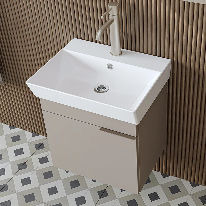 Roomart Badmöbel-Set LYCIA, 50 cm, 4-teilig mit Keramikbecken, in 4 Farben
