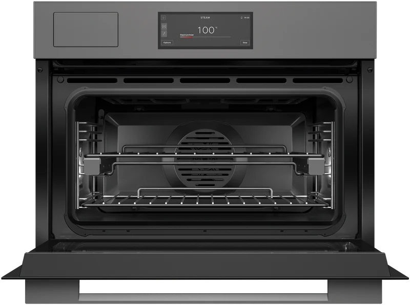 Fisher & Paykel 60cm Series 9, Minimal Compact Combi-Steam Oven, Grey Glass