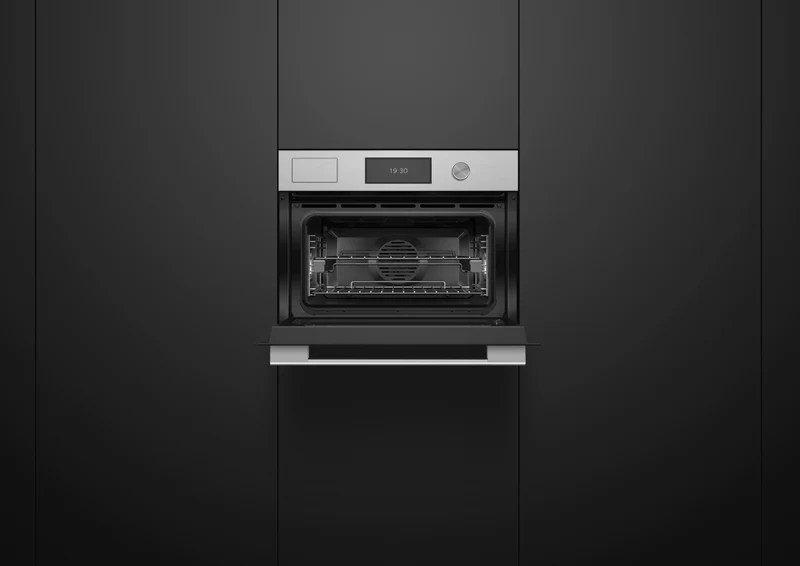 Fisher & Paykel 60cm Series 9, Contemporary Compact Combi-Steam Oven, Brushed Silver Glass