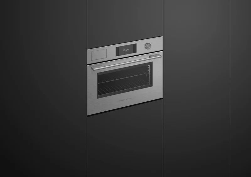 Fisher & Paykel 60cm Series 7, Contemporary Compact Combi-Steam Oven, brushed Silver Glass