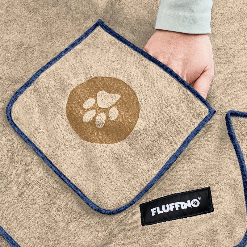 Hundehandtuch Mikrofaser – 4er-Pack - Beige & Blau