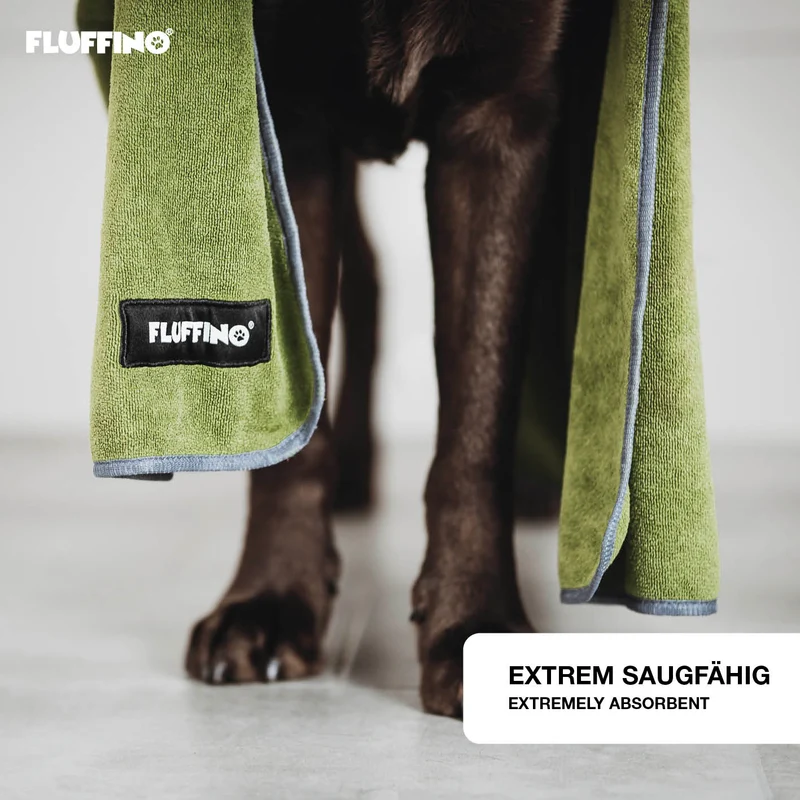 Hundehandtuch Mikrofaser – 4er-Pack - Grau & Grün