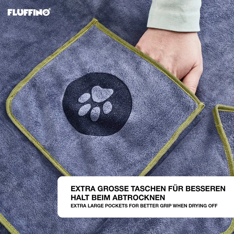 Hundehandtuch Mikrofaser – 4er-Pack - Grau & Grün