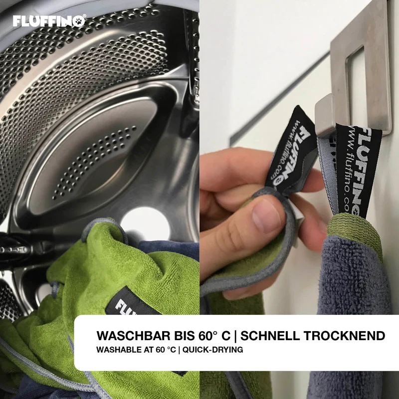 Hundehandtuch Mikrofaser – 4er-Pack - Grau & Grün