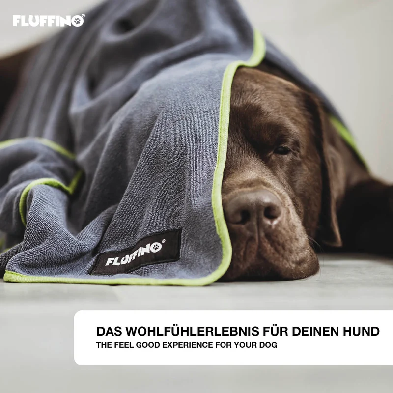Hundehandtuch Mikrofaser – 4er-Pack - Grau & Grün