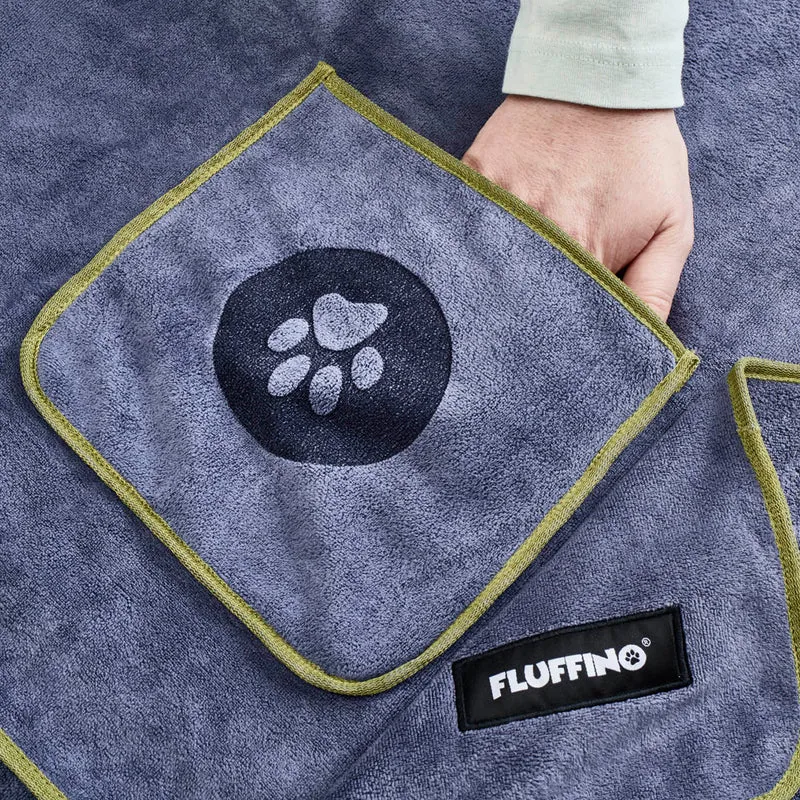 Hundehandtuch Mikrofaser – 4er-Pack - Grau & Grün