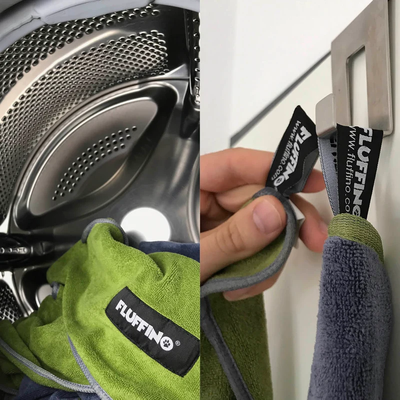 Hundehandtuch Mikrofaser – 4er-Pack - Grau & Grün
