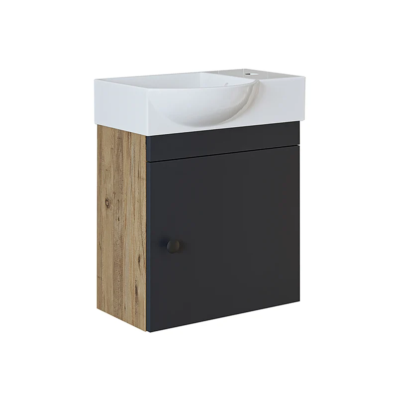 Roomart Waschbeckenunterschrank PUNTO, 46,5 cm, mit Keramikbecken, in 4 Farben