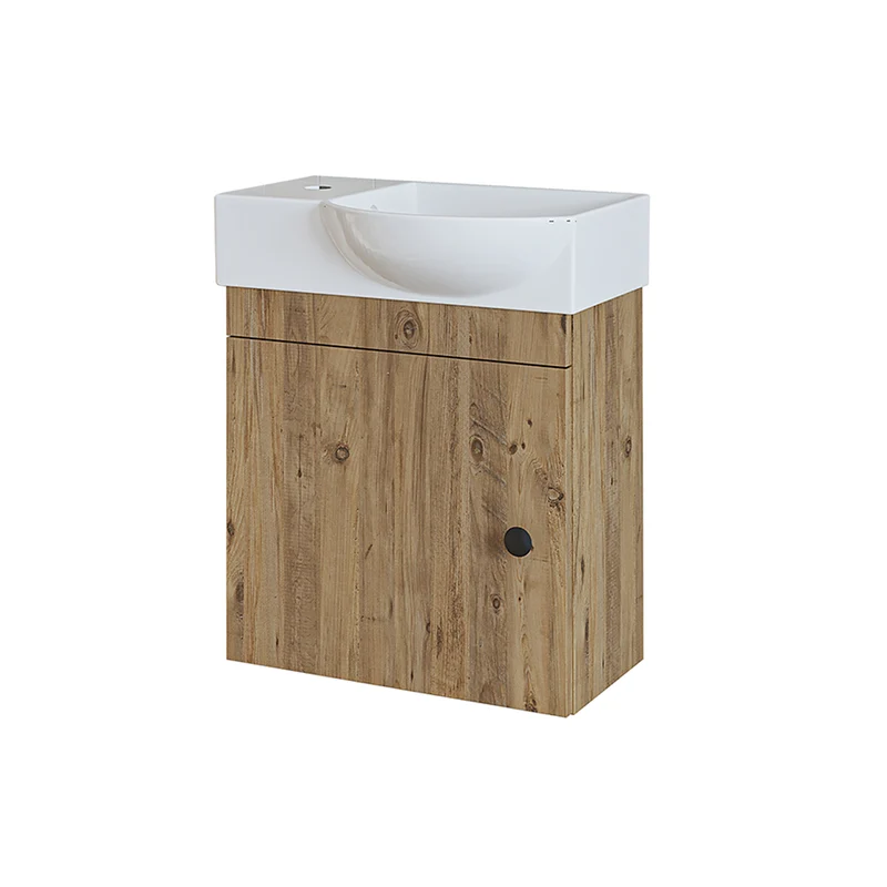 Roomart Waschbeckenunterschrank PUNTO, 46,5 cm, Hahnloch links, in 4 Farben