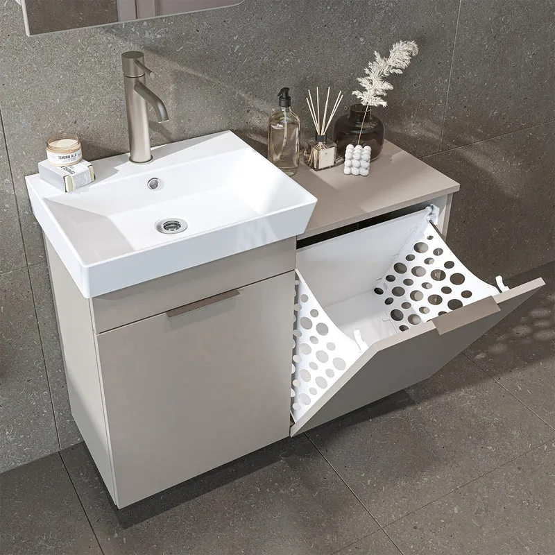 Roomart 3-teiliges Badmöbel-Set LYCIA, 49 cm, Waschtisch mit Spiegelschrank, in 4 Farben