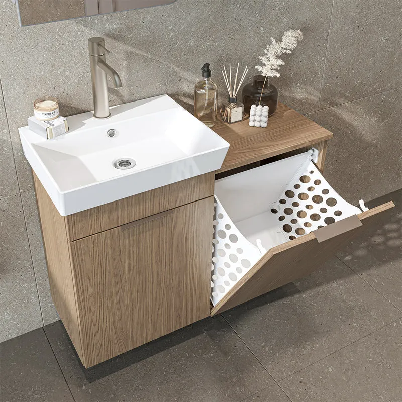 Roomart 3-teiliges Badmöbel-Set LYCIA, 49 cm, Waschtisch mit Spiegelschrank, in 4 Farben