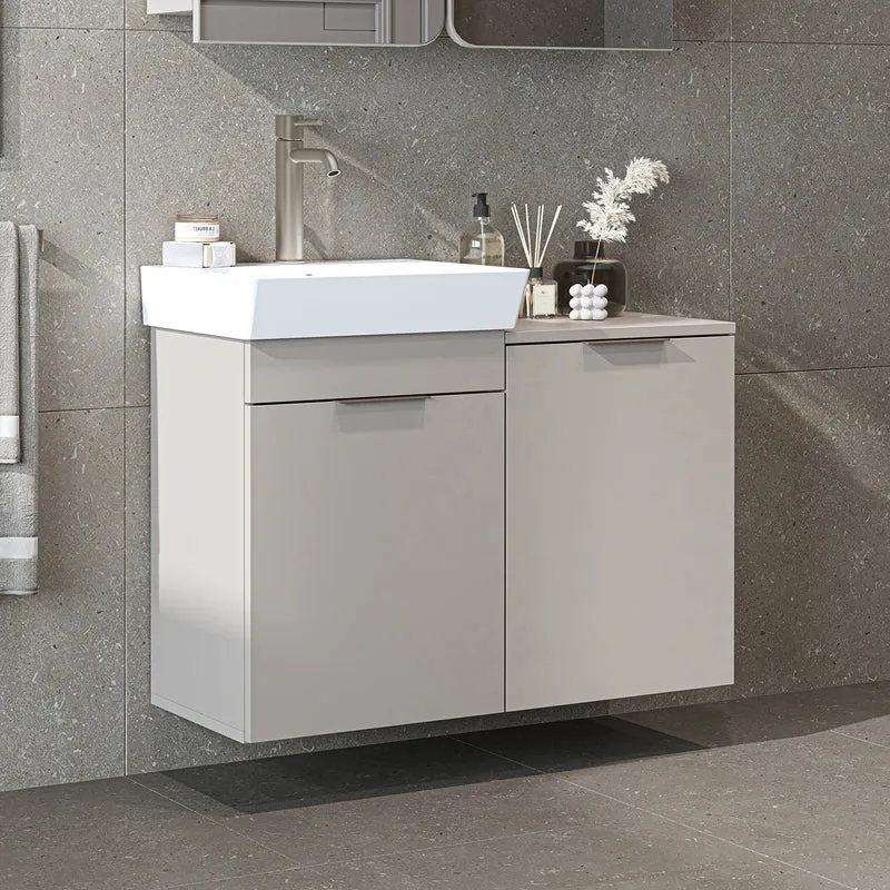 Roomart 3-teiliges Badmöbel-Set LYCIA, 49 cm, Waschtisch mit Spiegelschrank, in 4 Farben
