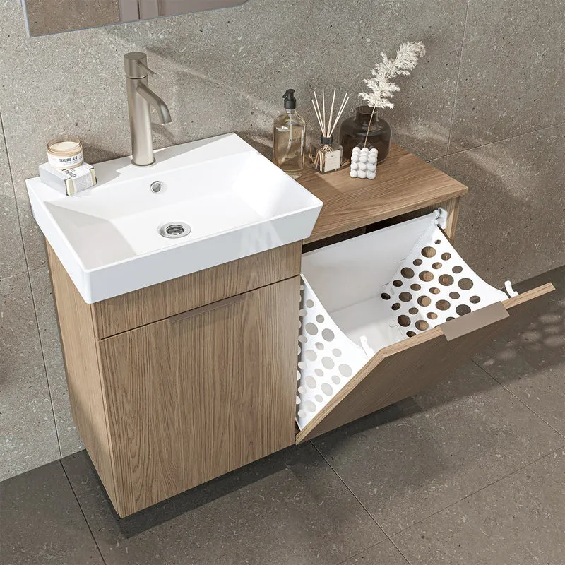Roomart 3-teiliges Badmöbel-Set LYCIA, 49 cm, Waschtisch mit Spiegelschrank, in 4 Farben