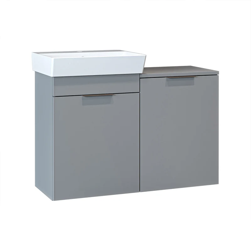 Roomart 3-teiliges Badmöbel-Set LYCIA, 49 cm, Waschtisch mit Spiegelschrank, in 4 Farben