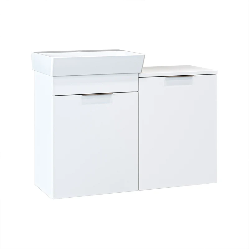 Roomart 3-teiliges Badmöbel-Set LYCIA, 49 cm, Waschtisch mit Spiegelschrank, in 4 Farben