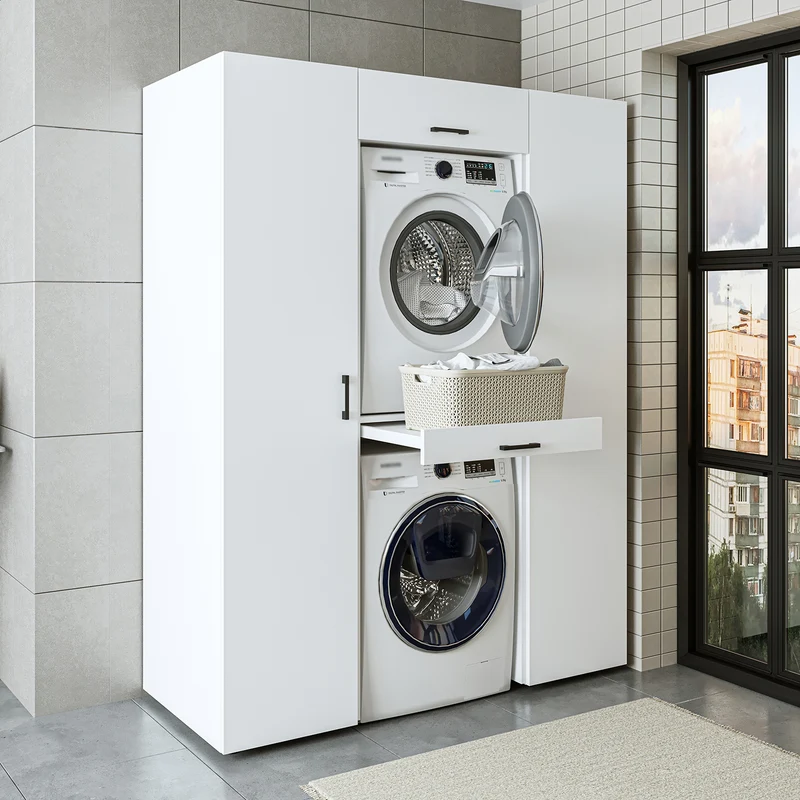 Roomart Schrankwand DUO-I, 157 cm, Waschmaschine und Trockner übereinander, in 3 Farben
