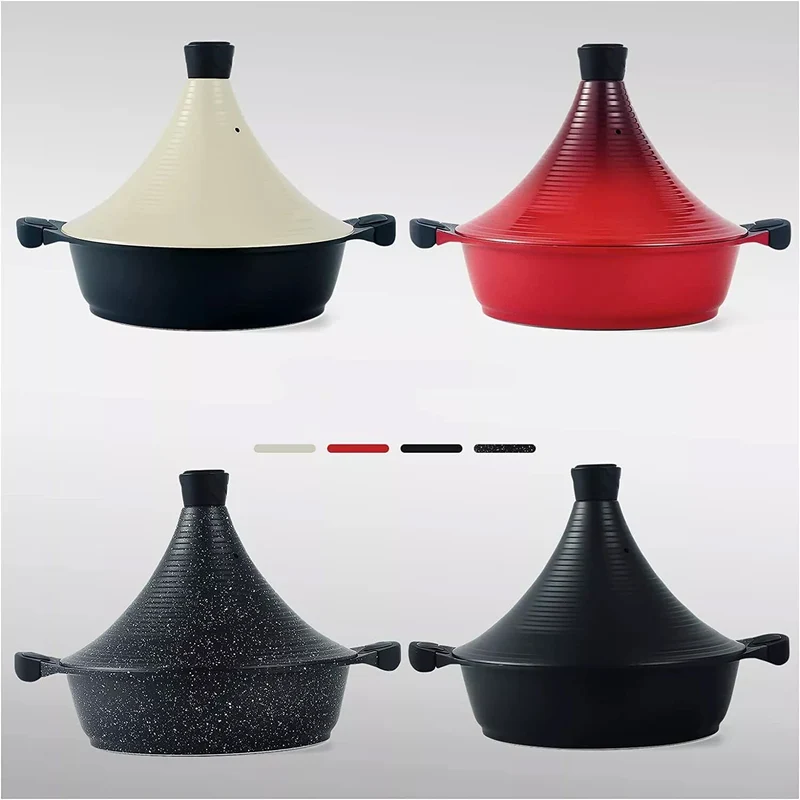 Scheffler Tajine-Topf – Marokkanische Tajine 28 cm Antihaftbeschichtung aus Aluminium mit konischer Form