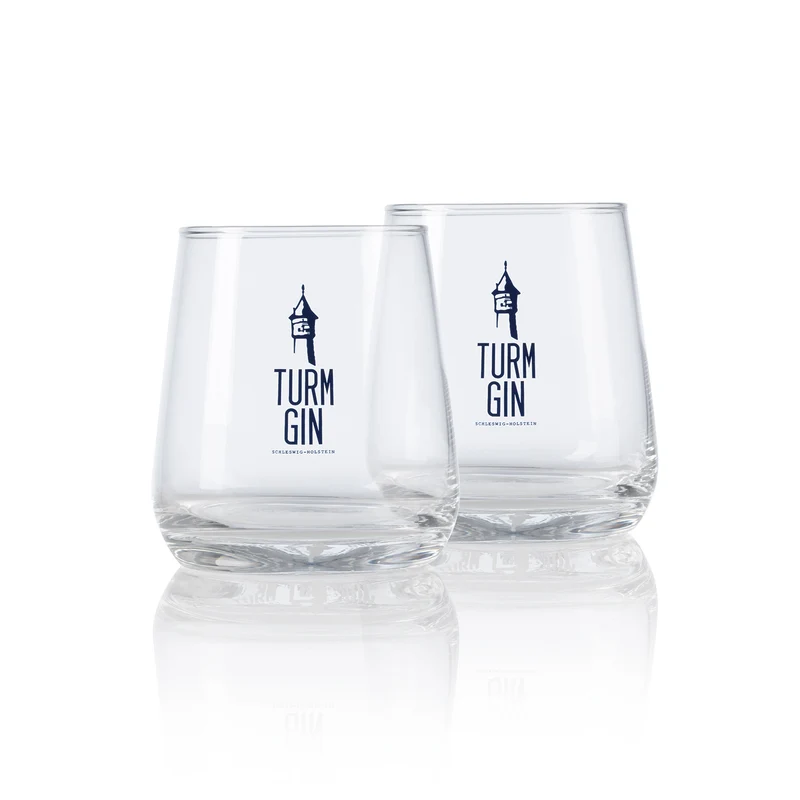 Glas mit Logo und Siegel - je 370 ml - 2er-Set