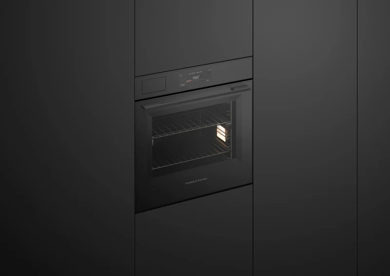 Fisher & Paykel 60cm Series 9, Minimal Combi-Steam Oven, Black Glass