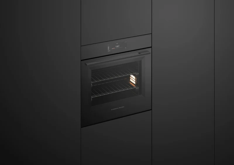 Fisher & Paykel 60cm Series 9, Minimal Pyrolytic Oven, Black Glass