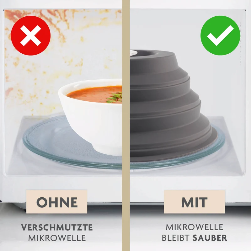 Faltbare Mikrowellenhaube mit Magnet