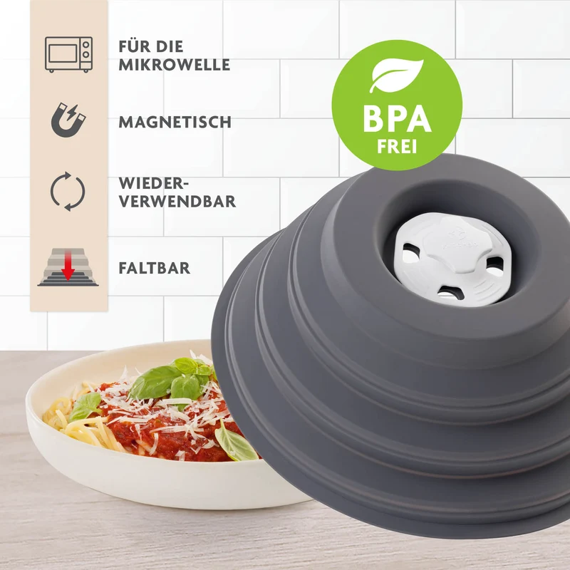 Faltbare Mikrowellenhaube mit Magnet