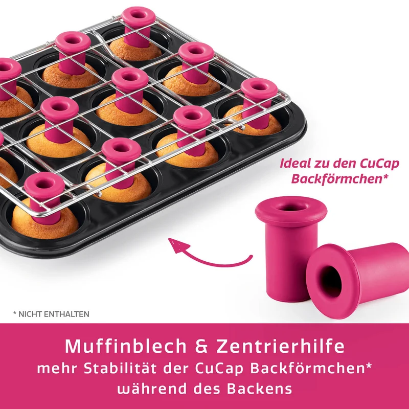 Backblech mit Zentrierhilfe für Muffins & Cupcakes