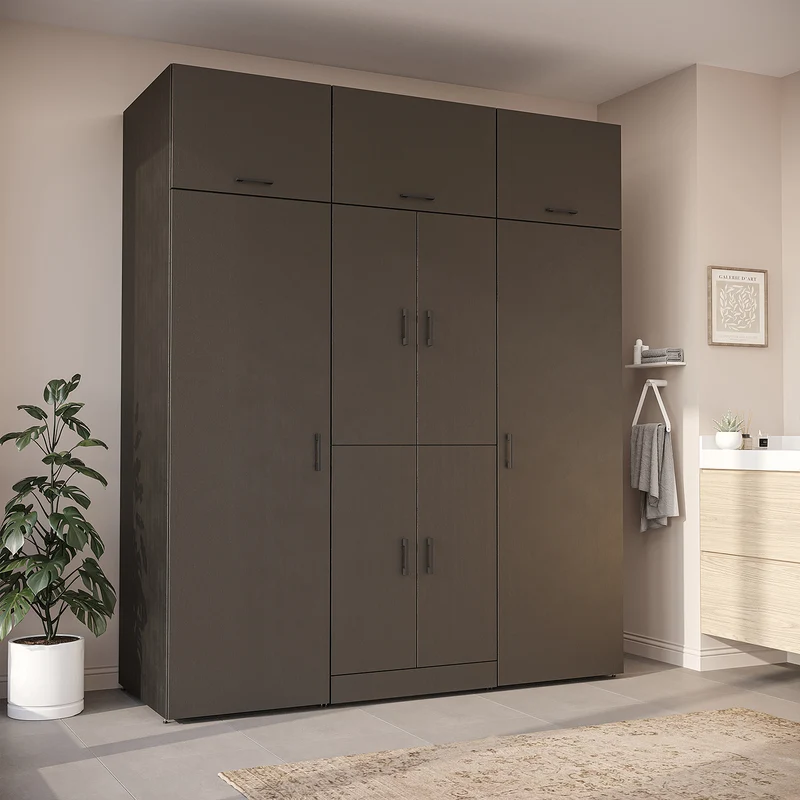 Roomart Waschmaschinenschrank DORA-I, 190 cm breit, für Waschmaschine und Trockner mit 2 Hochschränken, in 5 Farben