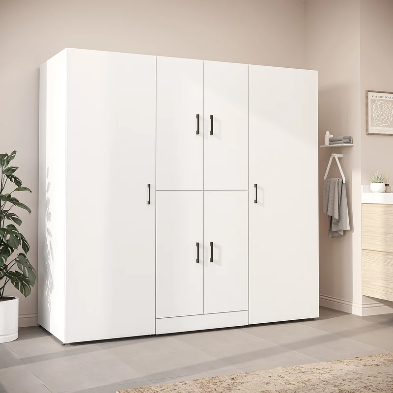 Roomart Waschmaschinenschrank DORA-I, 190 cm breit, für Waschmaschine und Trockner mit 2 Hochschränken, in 5 Farben