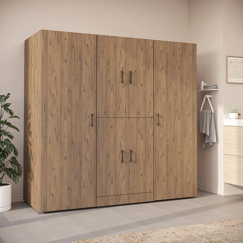 Roomart Waschmaschinenschrank DORA-I, 190 cm breit, für Waschmaschine und Trockner mit 2 Hochschränken, in 5 Farben