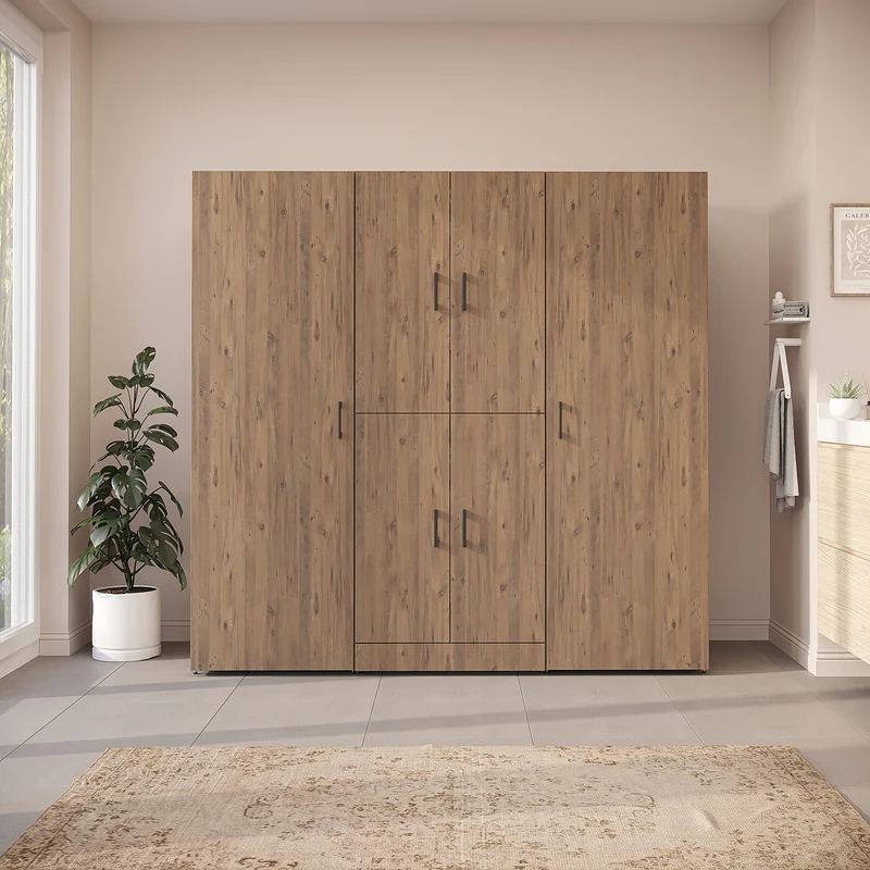 Roomart Waschmaschinenschrank DORA-I, 190 cm breit, für Waschmaschine und Trockner mit 2 Hochschränken, in 5 Farben